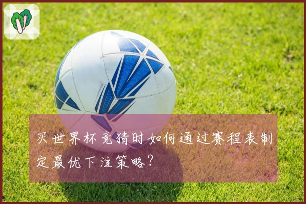 买世界杯竞猜时如何通过赛程表制定最优下注策略？